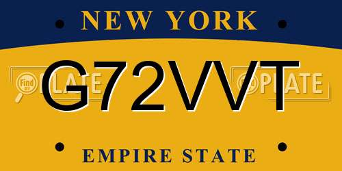 G72VVT New York License Plate