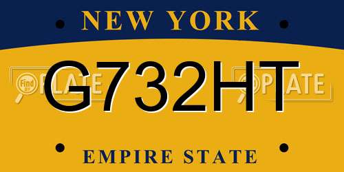 G732HT New York License Plate
