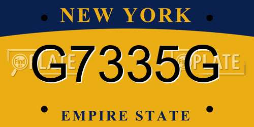 G7335G New York License Plate