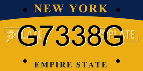 G7338G New York License Plate