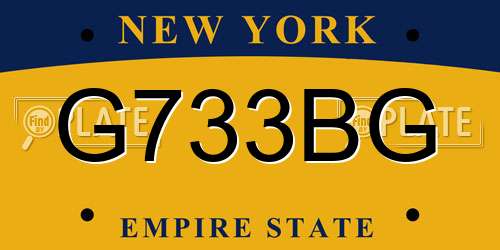G733BG New York License Plate
