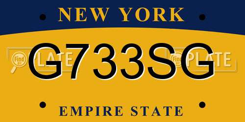 G733SG New York License Plate
