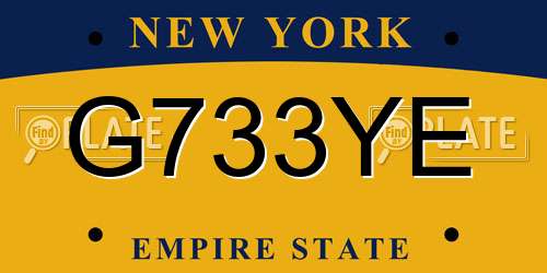 G733YE New York License Plate