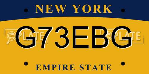 G73EBG New York License Plate