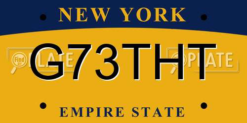 G73THT New York License Plate