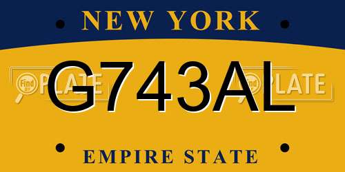 G743AL New York License Plate