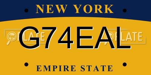 G74EAL New York License Plate
