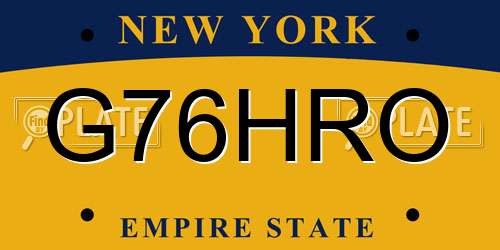 G76HRO New York License Plate