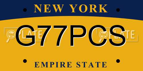 G77PCS New York License Plate