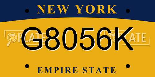 G8056K New York License Plate