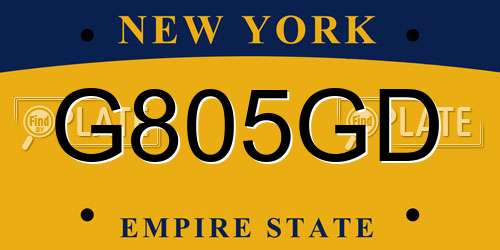 G805GD New York License Plate