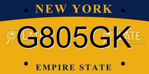 G805GK New York License Plate