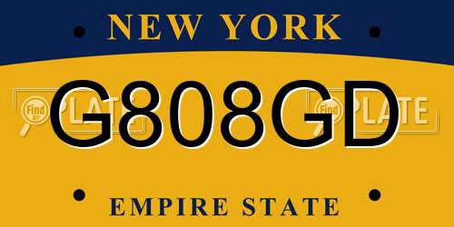G808GD New York License Plate