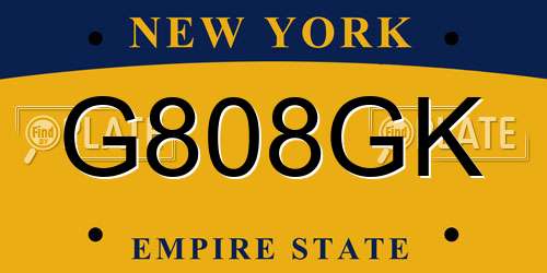 G808GK New York License Plate