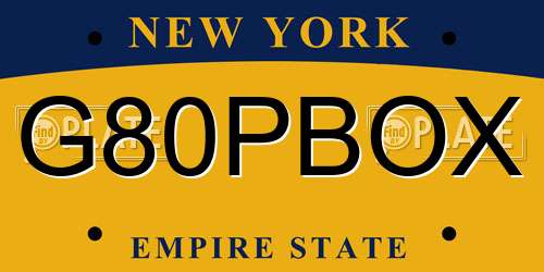 G80PBOX New York License Plate