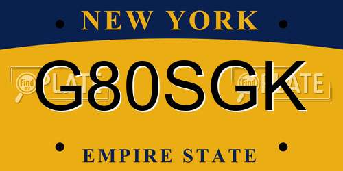 G80SGK New York License Plate