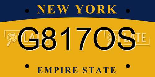 G817OS New York License Plate