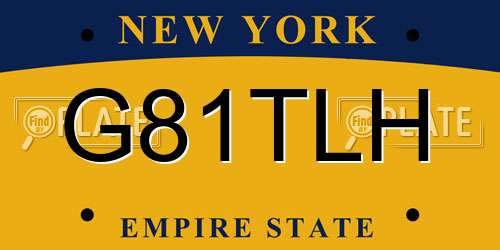 G81TLH New York License Plate