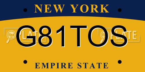 G81TOS New York License Plate