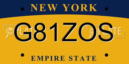 G81ZOS New York License Plate