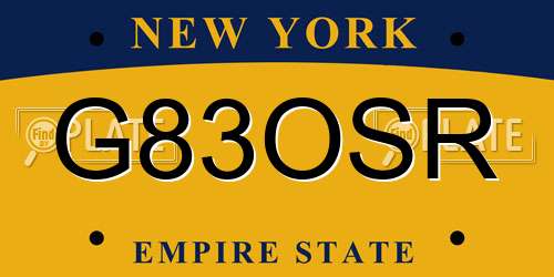 G83OSR New York License Plate