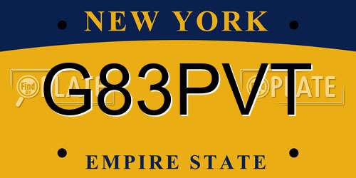 G83PVT New York License Plate