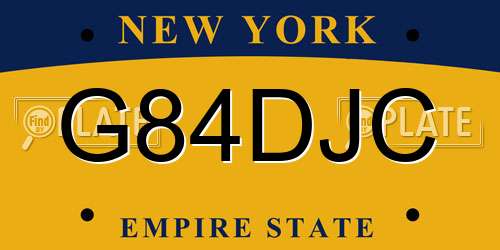 G84DJC New York License Plate