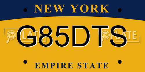 G85DTS New York License Plate
