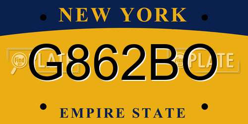 G862BO New York License Plate
