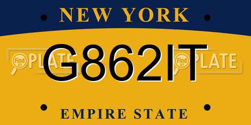 G862IT New York License Plate