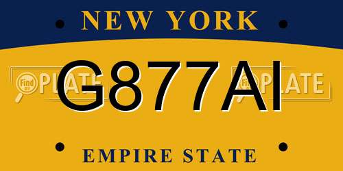 G877AI New York License Plate