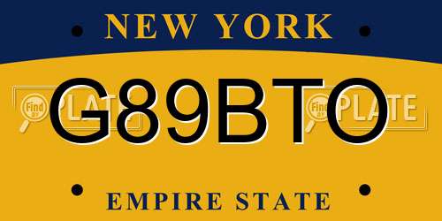 G89BTO New York License Plate