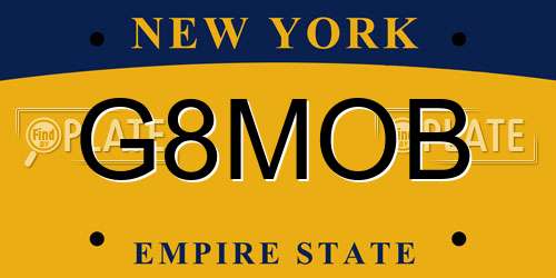 G8MOB New York License Plate