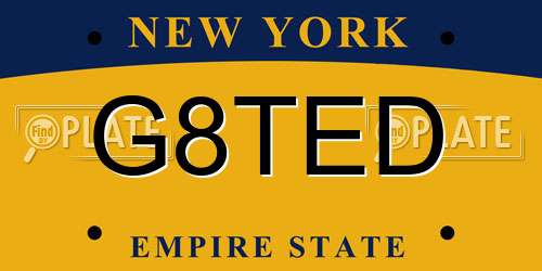 G8TED New York License Plate