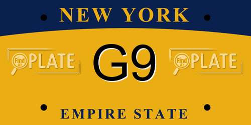 G9 New York License Plate