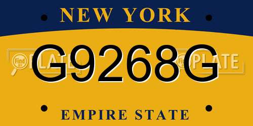G9268G New York License Plate