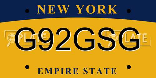 G92GSG New York License Plate
