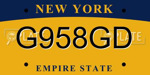 G958GD New York License Plate