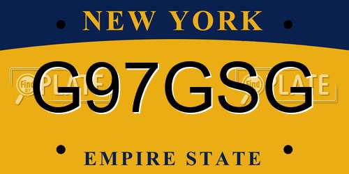 G97GSG New York License Plate