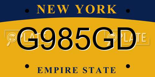 G985GD New York License Plate