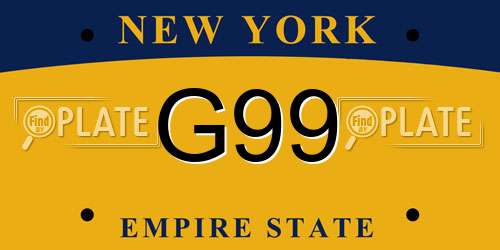 G99 New York License Plate