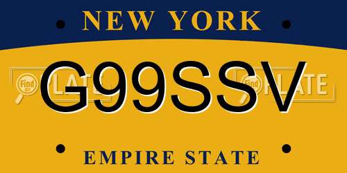 G99SSV New York License Plate