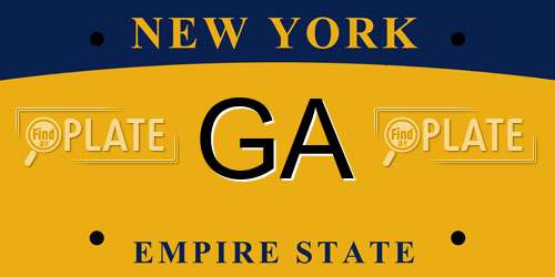 GA New York License Plate