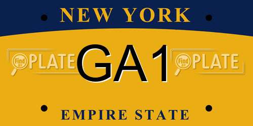 GA1 New York License Plate