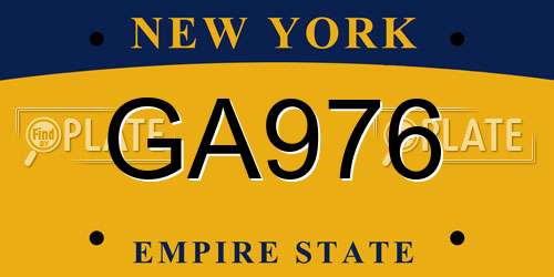 GA976 New York License Plate
