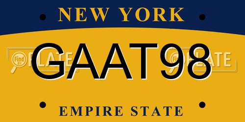 GAAT98 New York License Plate