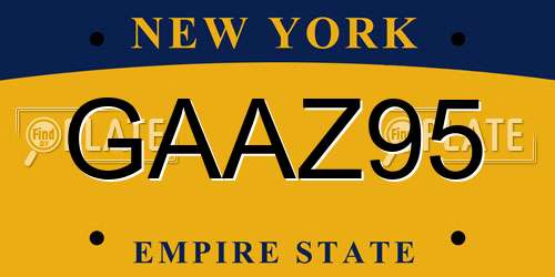 GAAZ95 New York License Plate