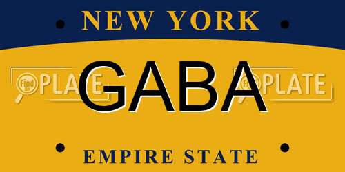 GABA New York License Plate