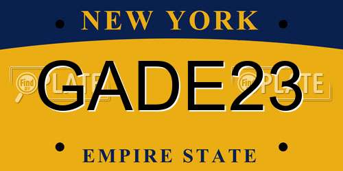 GADE23 New York License Plate