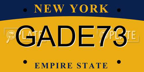 GADE73 New York License Plate